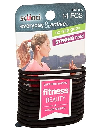 Amazon Com Scunci No Slip Grip The Evolution Hair Ties Black 14