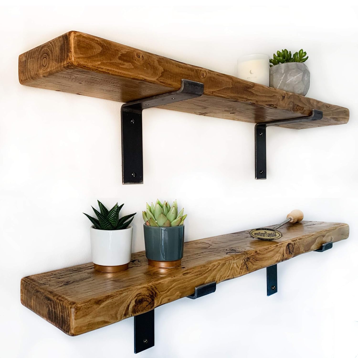 Shelves, Industrial Rustic Scaffold style 15cm x 4.7cm (6" x 2") solid