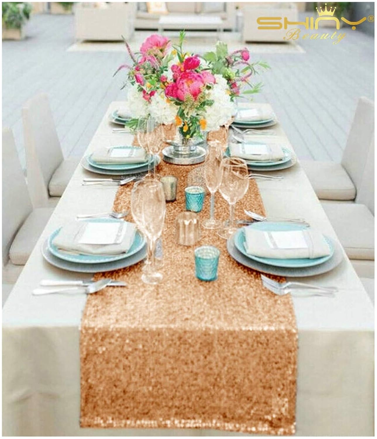 Best gold shimmer roll of table runner