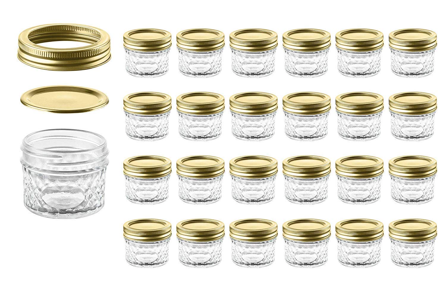 Mason Jars With Glass Lids Oz Nellam Small Canning Desertcart - Main Image