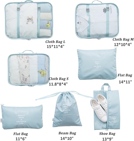 wish you have a colorful life packing cubes