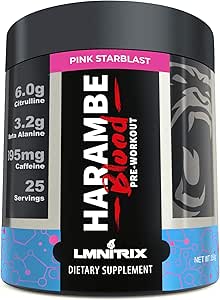Amazon Com Harambe Blood Preworkout Powder For Men Women Extreme Pump And Energy Supplement Pink Starblast 350g Health Household