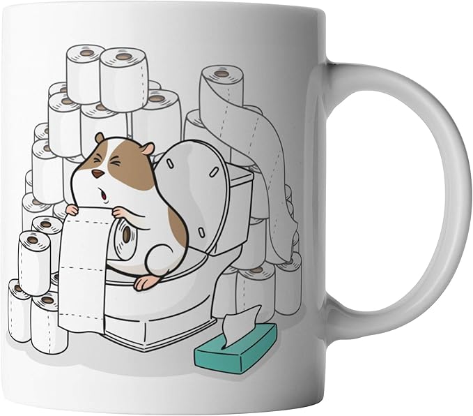 vanVerden Tasse - Klopapier K&ouml;nig Hamsterk&auml;ufe Coronavirus 2020 COVID-19 - beidseitig Bedruckt - Geschenk Idee Kaffeetassen mit Spruch, Tassenfarbe:Wei&szlig;