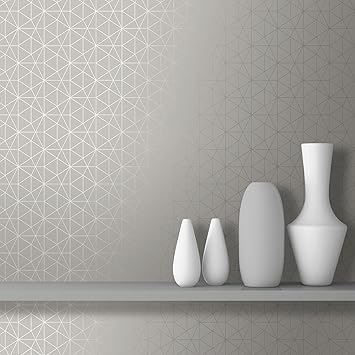 Metro Prism Geometrische Dreieck Tapete Grau Und Silber Wow006 Welt Von Tapeten Amazon De Baumarkt