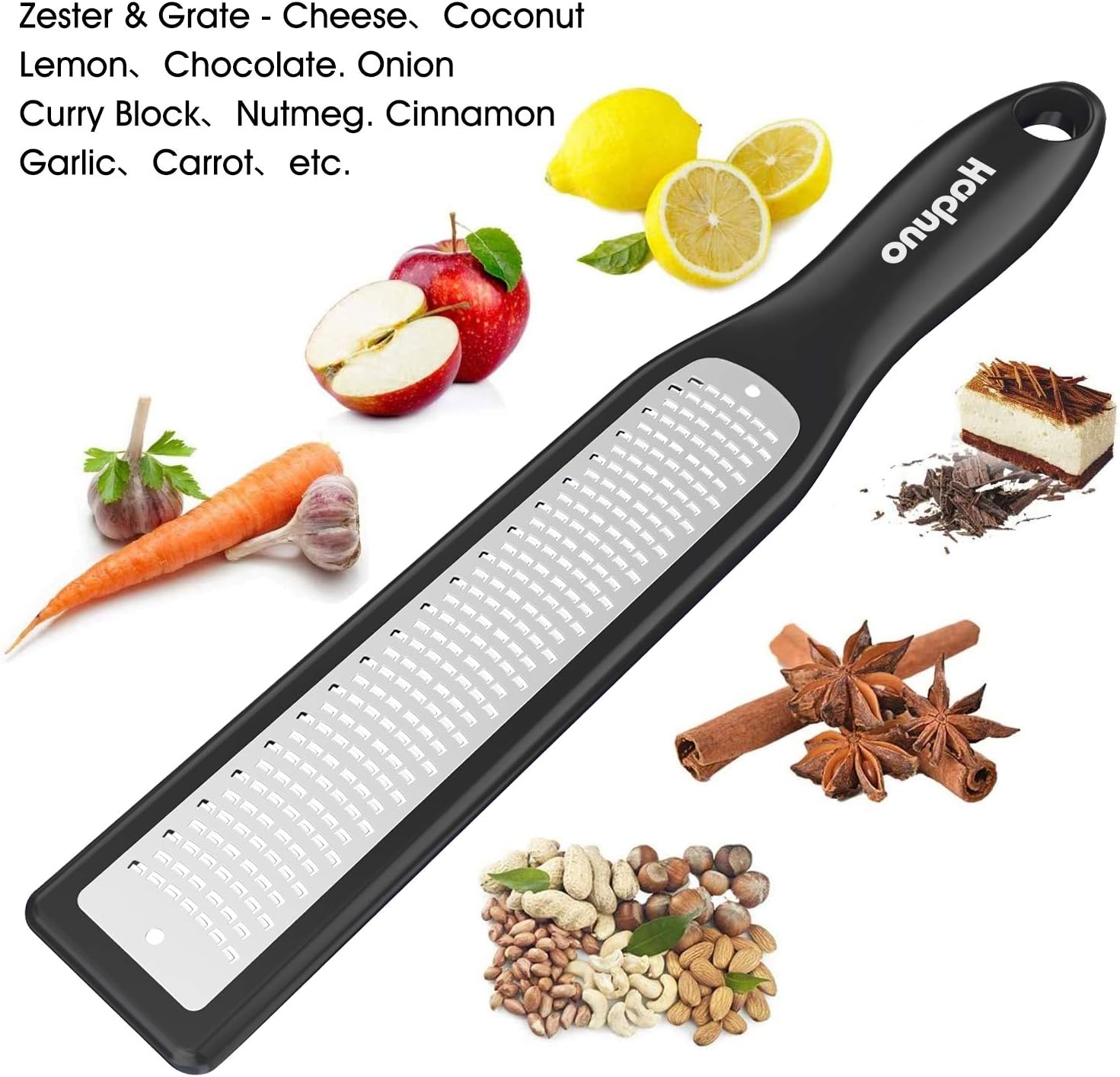 Haquno Lemon Zester, Grater Zester, Parmesan Cheese Lemon, Ginger, Garlic, Nutmeg, Chocolate, Vegetables, Fruits - Image 3