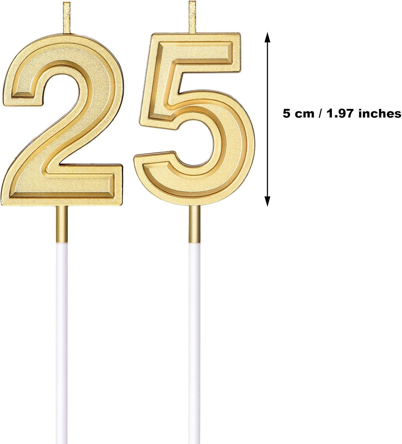 25th Birthday Candles Cake Numeral Candles Happy Birthday Cake Candles Topper Decoration for Birthday Wedding Anniversary Celebration Favor - Image 3