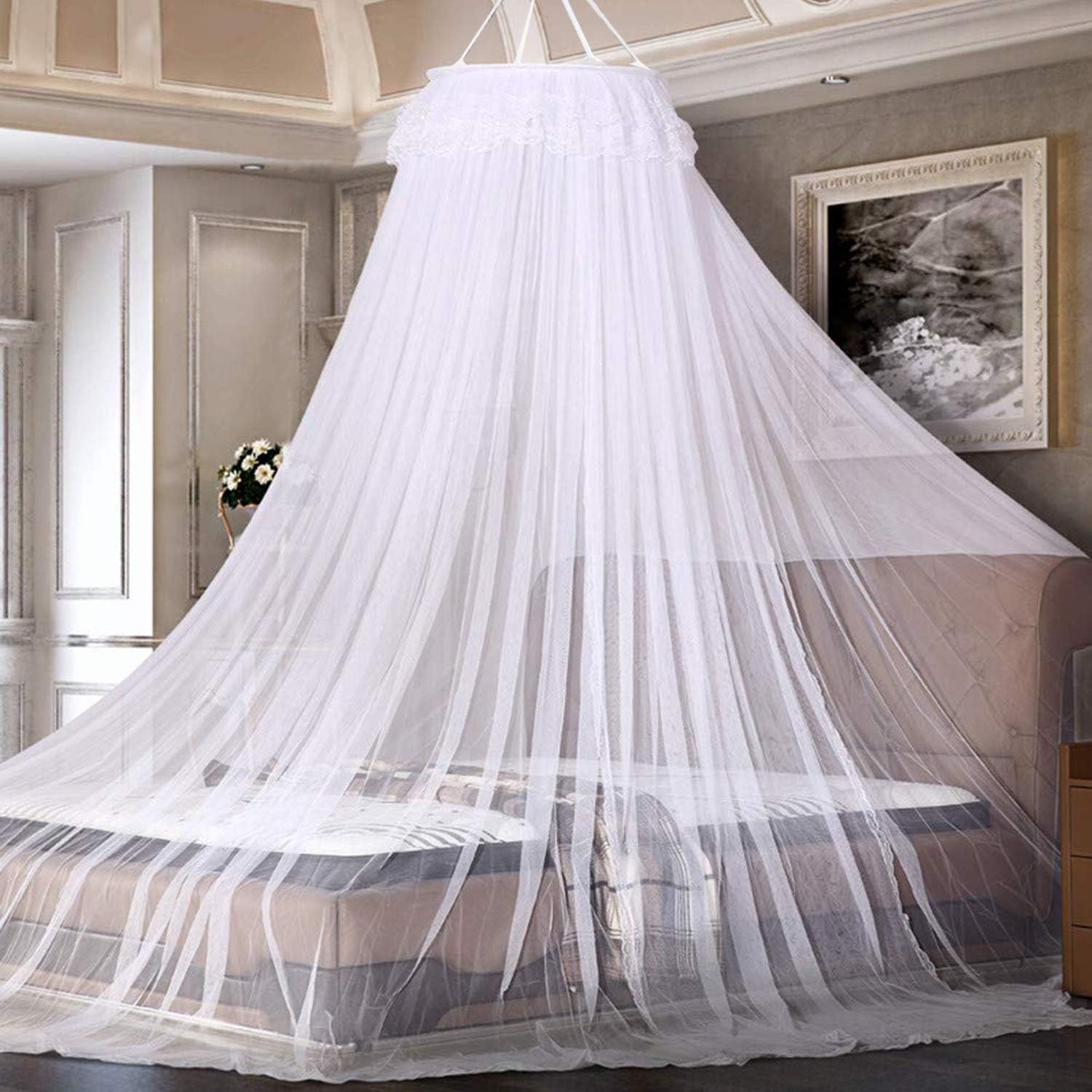 AIMTOP Mosquito Net, Bed Canopy for Double and Single Bed, Cots, Princess Mosquito Net Dome