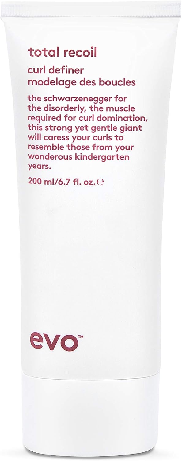 Evo Total Recoil Curl Defining Cream for Wavy & Curly Hair - Strong Hold, Frizz Control & Curl Enhancing Styling Cream - 200 mL