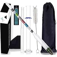 Chefast Hydrometer and Glass Test Jar for Wine, Beer, Mead and Kombucha - Combo Set of Brewing Hydrometer, Alcohol Test…