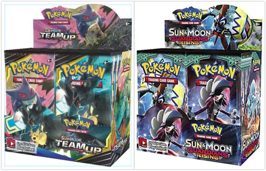 Pokémon TCG Sun & Moon Team Up Booster Box + Sun & Moon Guardians Rising Booster Box