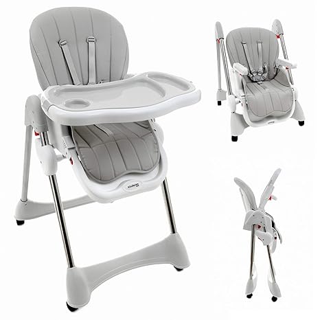 KINDREO 4in1 mitwachsender Babyhochstuhl Kinderhochstuhl Kindertreppenhochstuhl Babystuhl Hochstuhl Liegefunktion Sicherheits