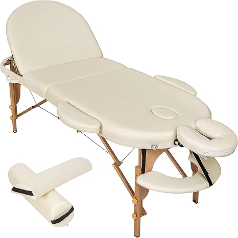 Portable Massage Table Oval 3 Sections Bag And 2 Pillows