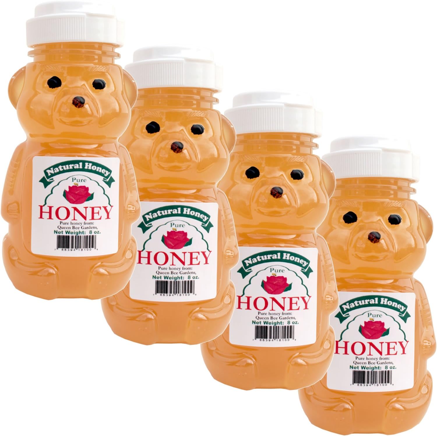 8oz Mild Raw and Pure Natural Clover Wyoming Honey Bear - 4 Pack