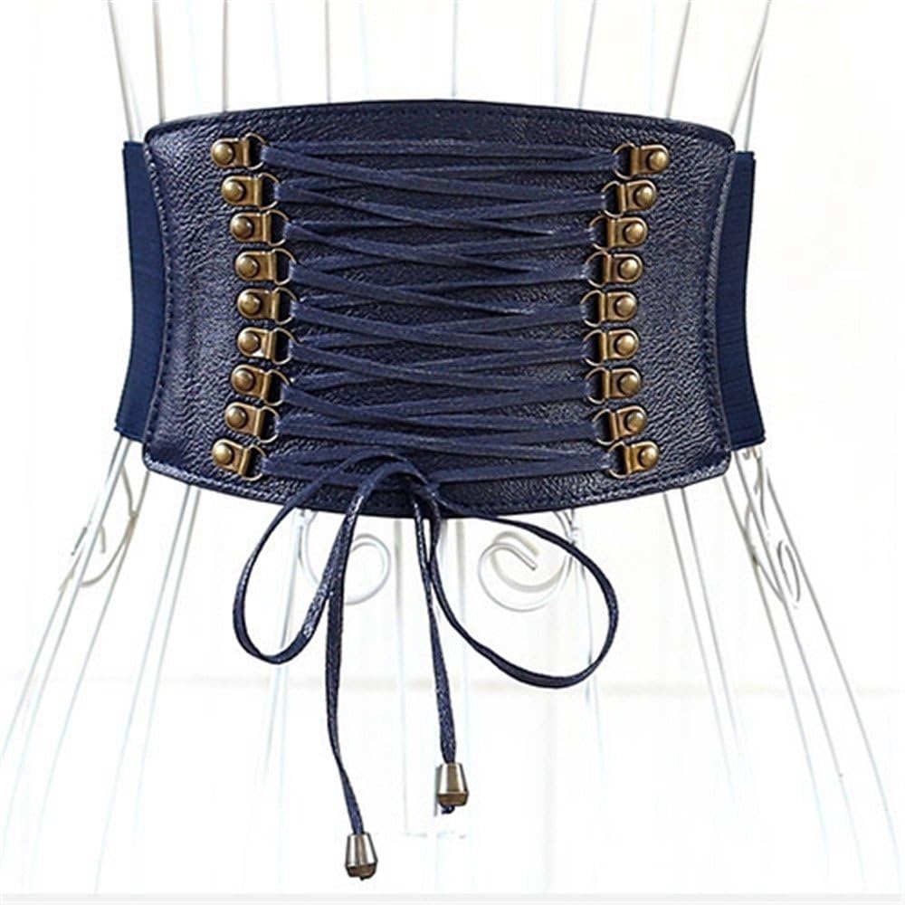 Cummerbunds Women Elastic Belt Wide Girdle Harness Waist Belts Black