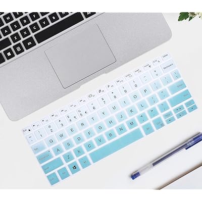 ikammo Keyboard Cover Compatible Dell XPS 13 9380 9370 and Dell XPS 13 9365 13.3 Inch 2 in 1 Ultrabook Computer 2019/2018/2017 Released (Gradual Hot Blue)