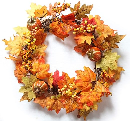 Ideapark Uk Autumn Wreath Garland Pumpkins Thanksgiving Day Fall
