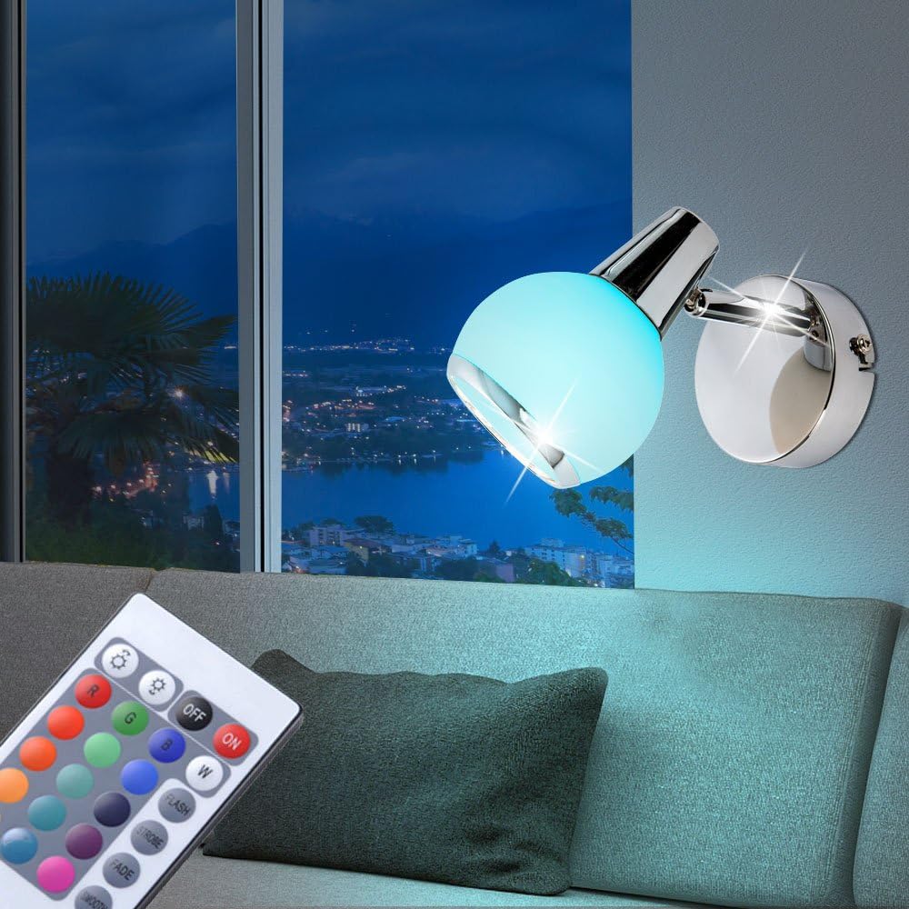 LED Wall Lamp Remote Control Glass Spotlight dimmable Spot Adjustable