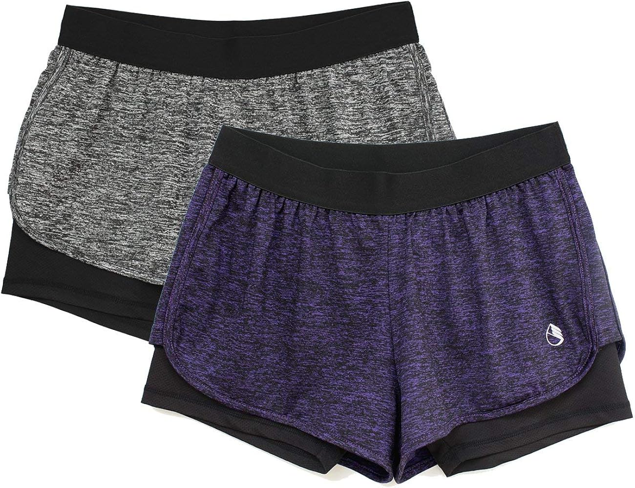 icyzone Running Yoga Shorts for Women - Activewear Workout Exercise Athletic Jogging Shorts 2-in-1: Clothing