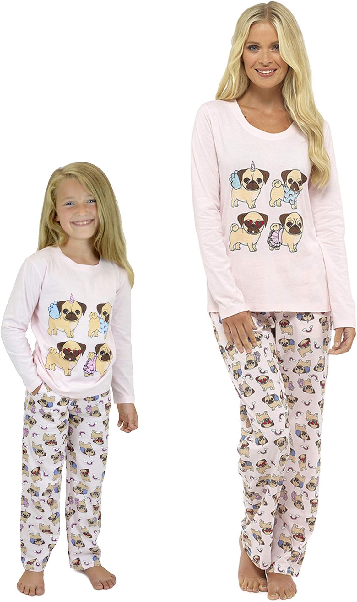 Ladies Girls Pyjamas PJ's for Women Twosie Pajama Set - Mum & Daughter Matching Pajamas Sets