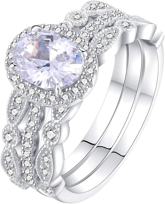 Newshe Jewellery Engagement Sets Wedding Rings for Women 925 Sterling