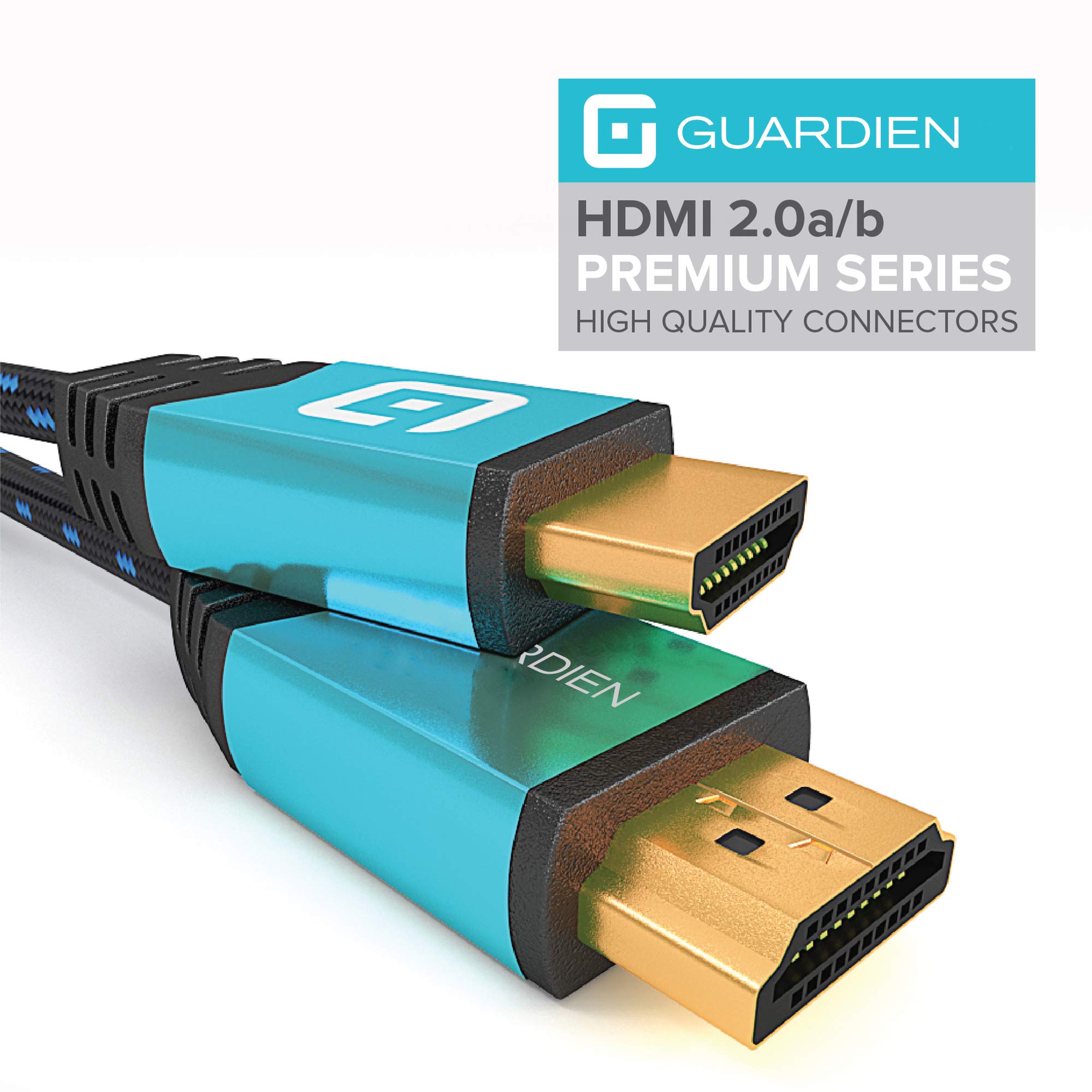 Guardian 0,6m HDMI Kabel / kompatibel mit HDMI 2.0a/b, 2.0, 1.4a (Ultra HD, 4K, 3D, Full HD, 1080p, HDR, ARC, Highspeed mit Ethernet)