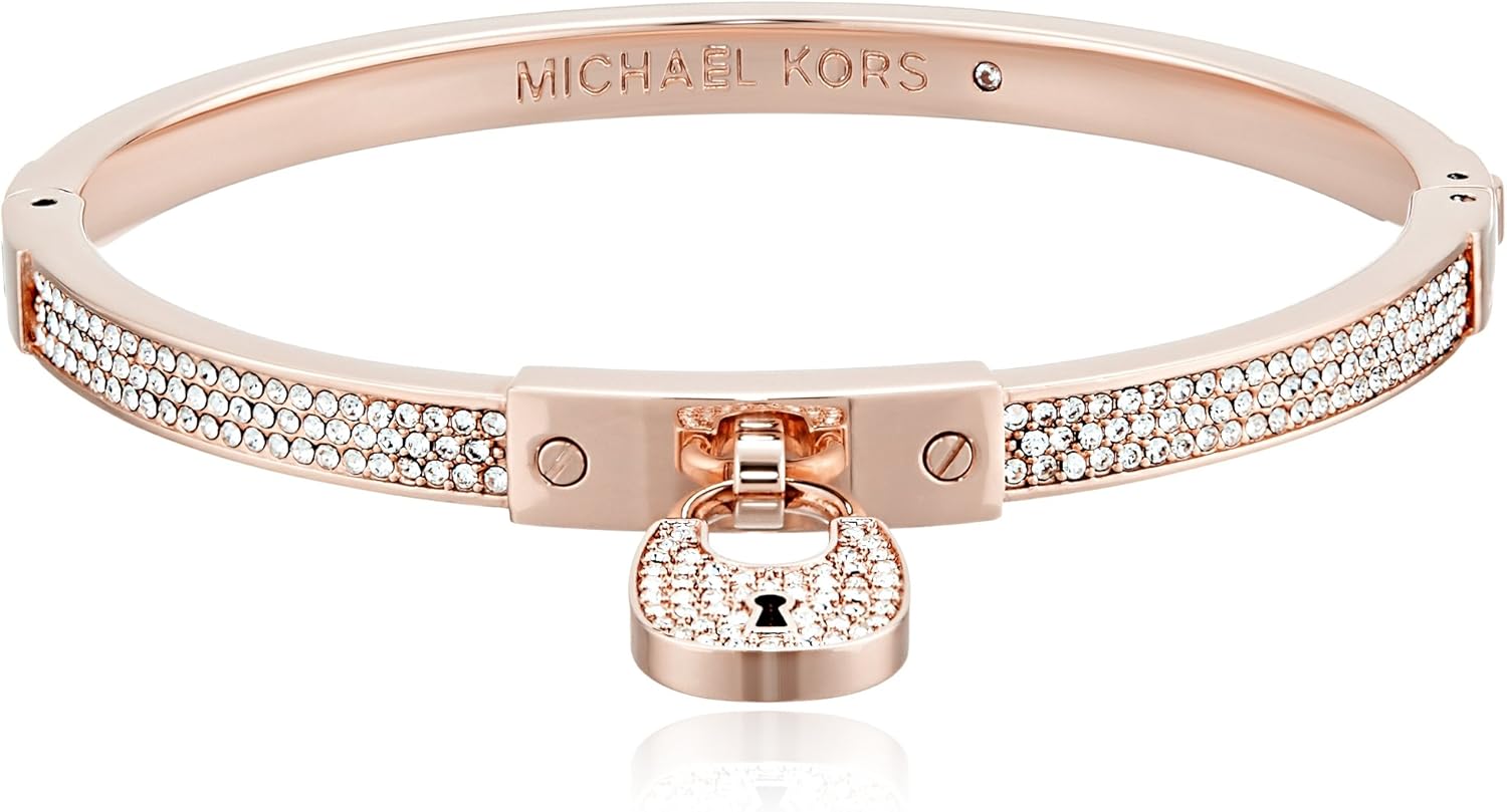 Michael Kors Heritage Padlock Rose GoldTone Bangle Bracelet Amazon.ca