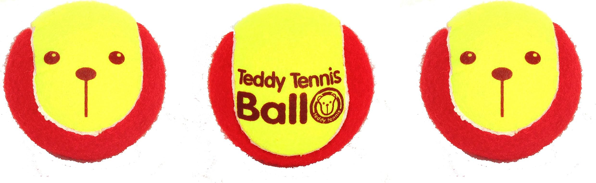 Teddy Tennis Balls for Kids - Beginners Friendly Printed Double Side Ideal For Kids Aged 3 to 6 Years Junior Children Tennis Balls - 3 Packs