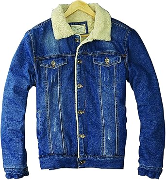 mens fur lined denim jacket