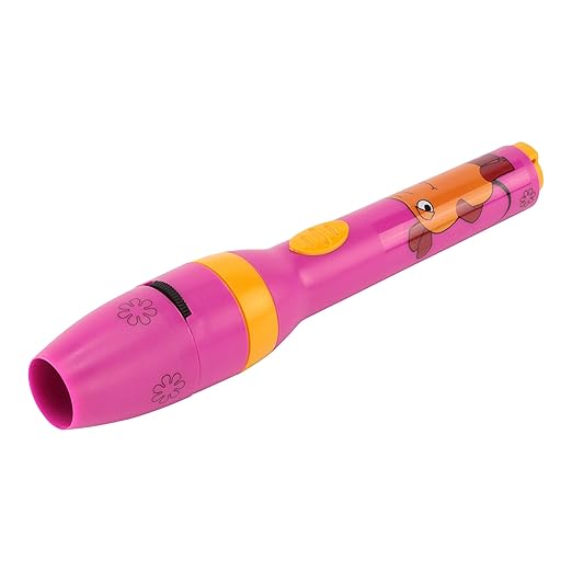 ANSMANN LED Kindertaschenlampe für Mädchen in pink inkl. Batterien - Projektionslampe mit 5 Mausbildern & LED Taschenlampe in