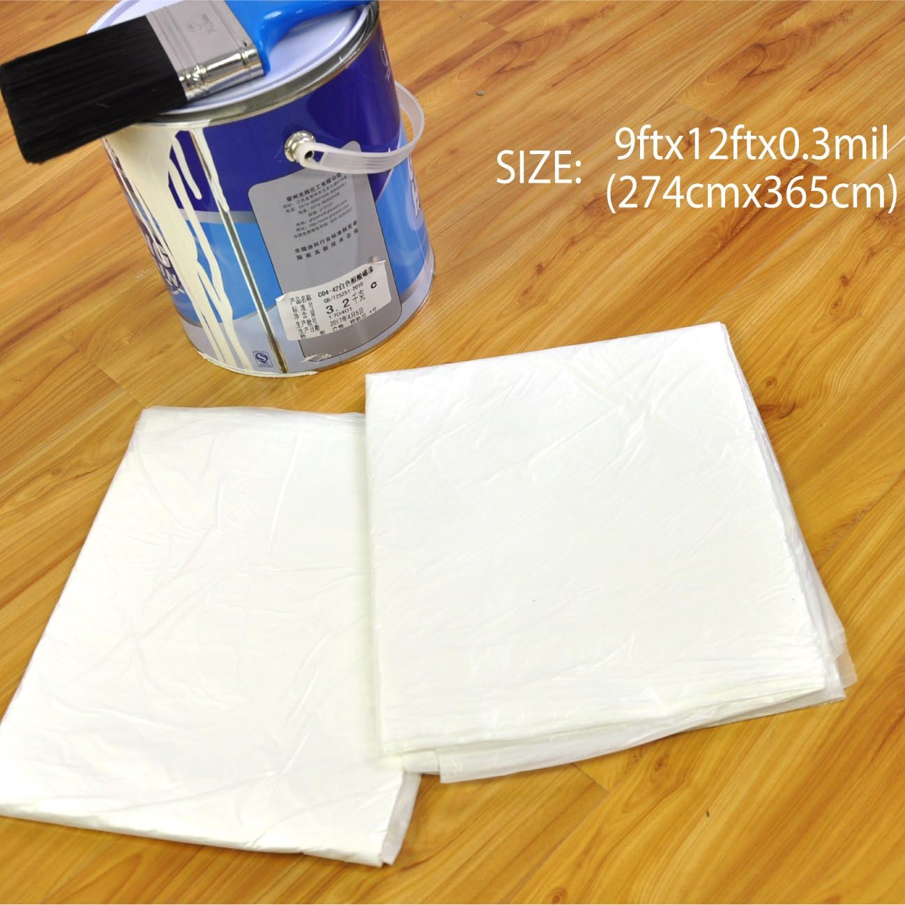 KINGORIGIN 10 Piece Drop Cloth Sheet, Plastic Drop Cloth 9x12Feet 90004A, for Painting Supplies Couch Cover and Furniture Cover - - 