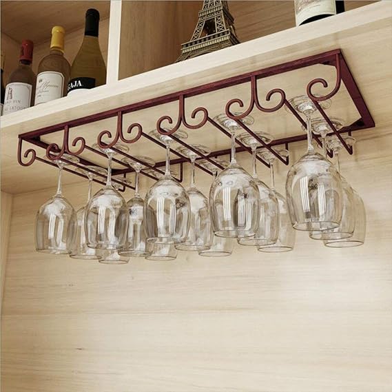 Under Wine Hanging Shelves 5 Slots,Vintage Wine Glass Storage