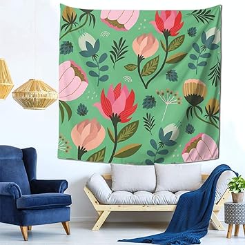 Wuyouhua Pretty Florals Tapiz 59 * 59 Pulgadas Decoración De La Casa