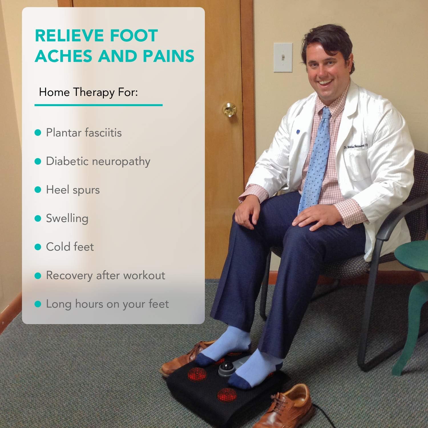 Naipo Foot Massager with Heat Shiatsu Feet Massage Machine Deep Kneading Therapy - Relieve Plantar Fasciitis, Toes, Foot Arch Pain & Stress for Home Office: Health & Personal Care
