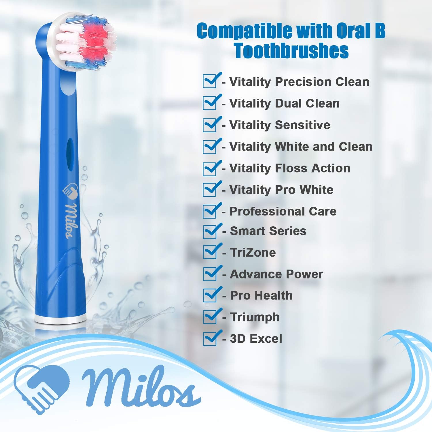 Milos Toothbrush Heads Compatible with Oral B - Image 4