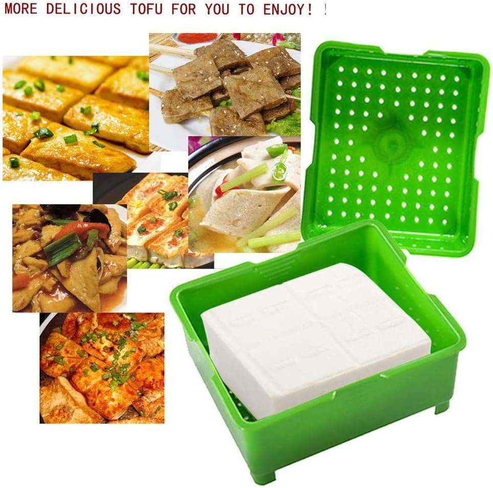 Tofu Press Drainer Home Tofu Make Tool Kitchen Gadgets Removes Water from Tofu Automatically for More Delicious (Green)