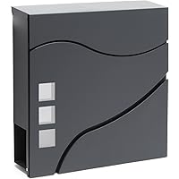 Letterbox Modern Design V28 Wandmontage Krantencompartiment Antraciet Afsluitbaar