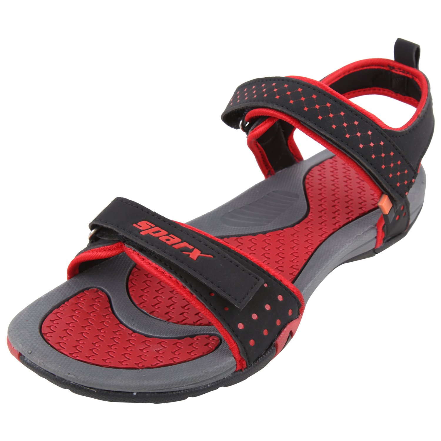 sparx women's ss0803l series black red synthetic casual floater sandals
