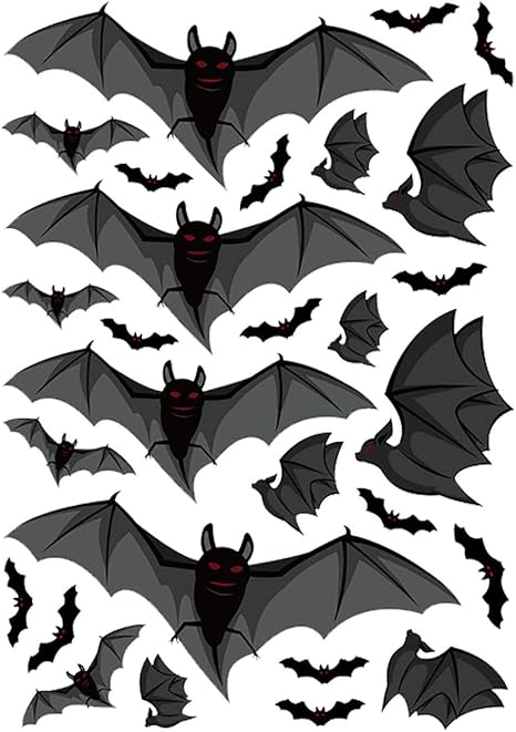 Amazon ハロウィンウィンドウステッカーガラスステッカーイラスト コウモリクモデコレーションウィンドウステッカー 取り外し可能なステッカー 接着剤不要の静電ステッカーデコレーション D ウォールステッカー オンライン通販