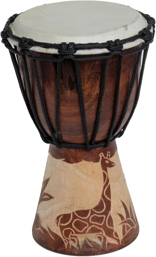 Professional children's djembe drum for beginners, bongo, giraffe, with