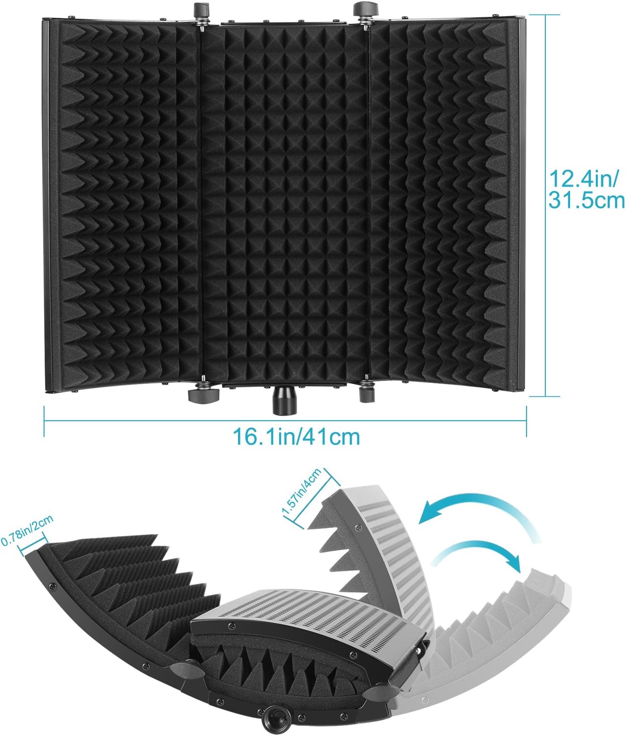 Neewer Professional Studio Recording Microphone Isolation Shield. High Density Absorbent Foam is Used to Filter Vocal. Compatible with Blue Yeti and Any Condenser Microphone Recording Equipment: Musical Instruments