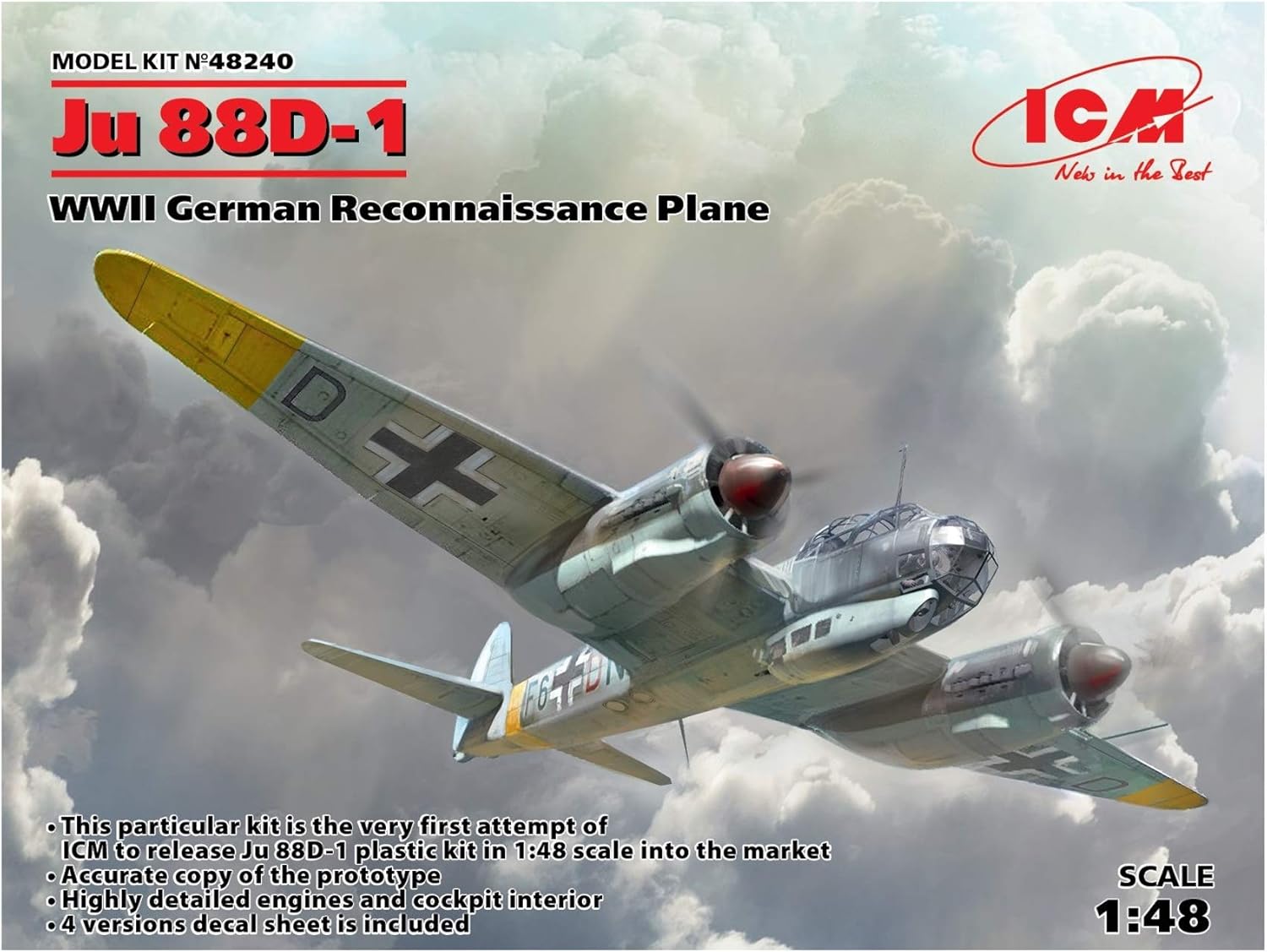 ICM 1:48 - Ju 88D-1 WWII German Recon. Plane, ICM48240 Gray