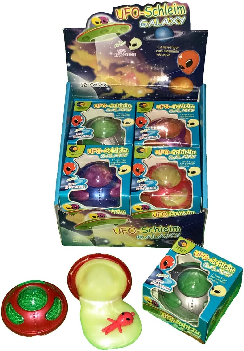 UFO SLIME WITH ALIEN FIGURE,PACK OF 13