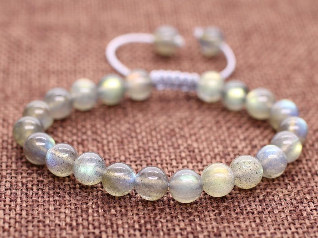 coai Cute Rose Quartz Labradorite Stone Kids Bracelets, 11-13 cm - Image 4