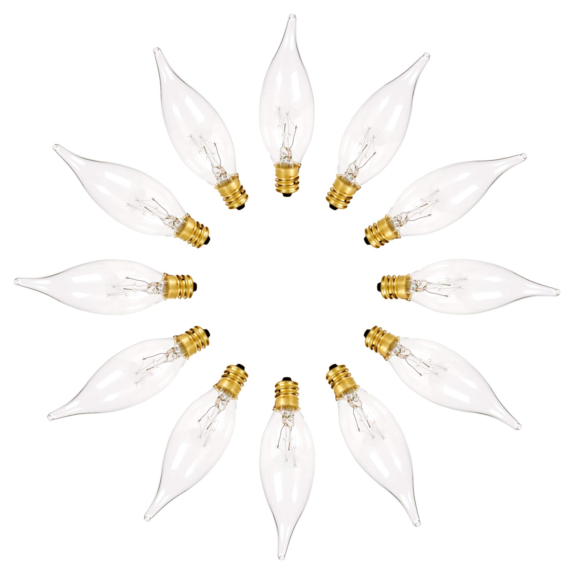 Holiday Joy Crystal Clear Bent Tip Candelabra Replacement Bulbs