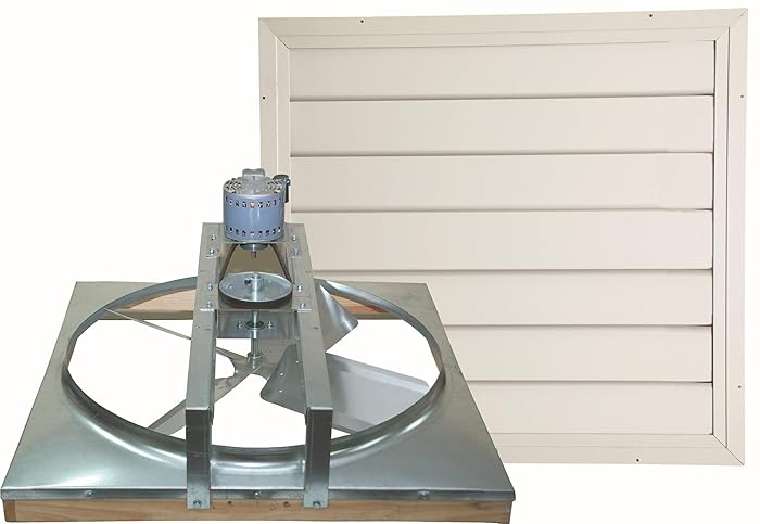 Cool Attic CX24BD2SPD Belt Drive 2-Speed Whole House Attic Fan with Shutter, 24 Inch