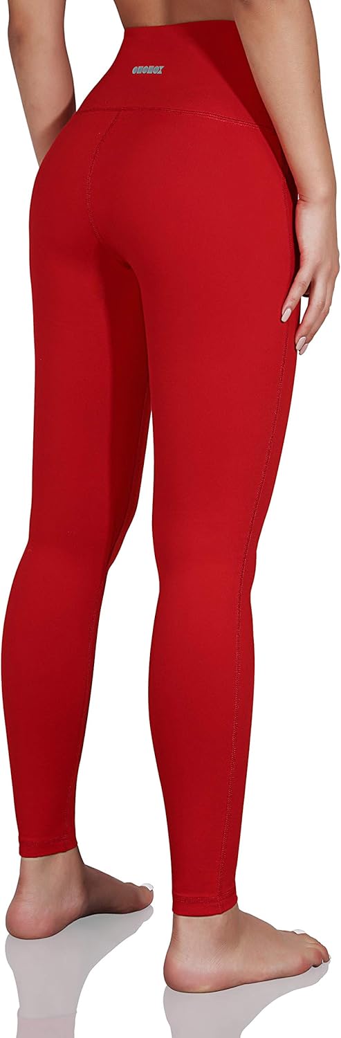ODODOS Women's High Waist Yoga Leggings, Tummy Control Workout Running Compression Yoga Leggings with Inner Pocket: Clothing