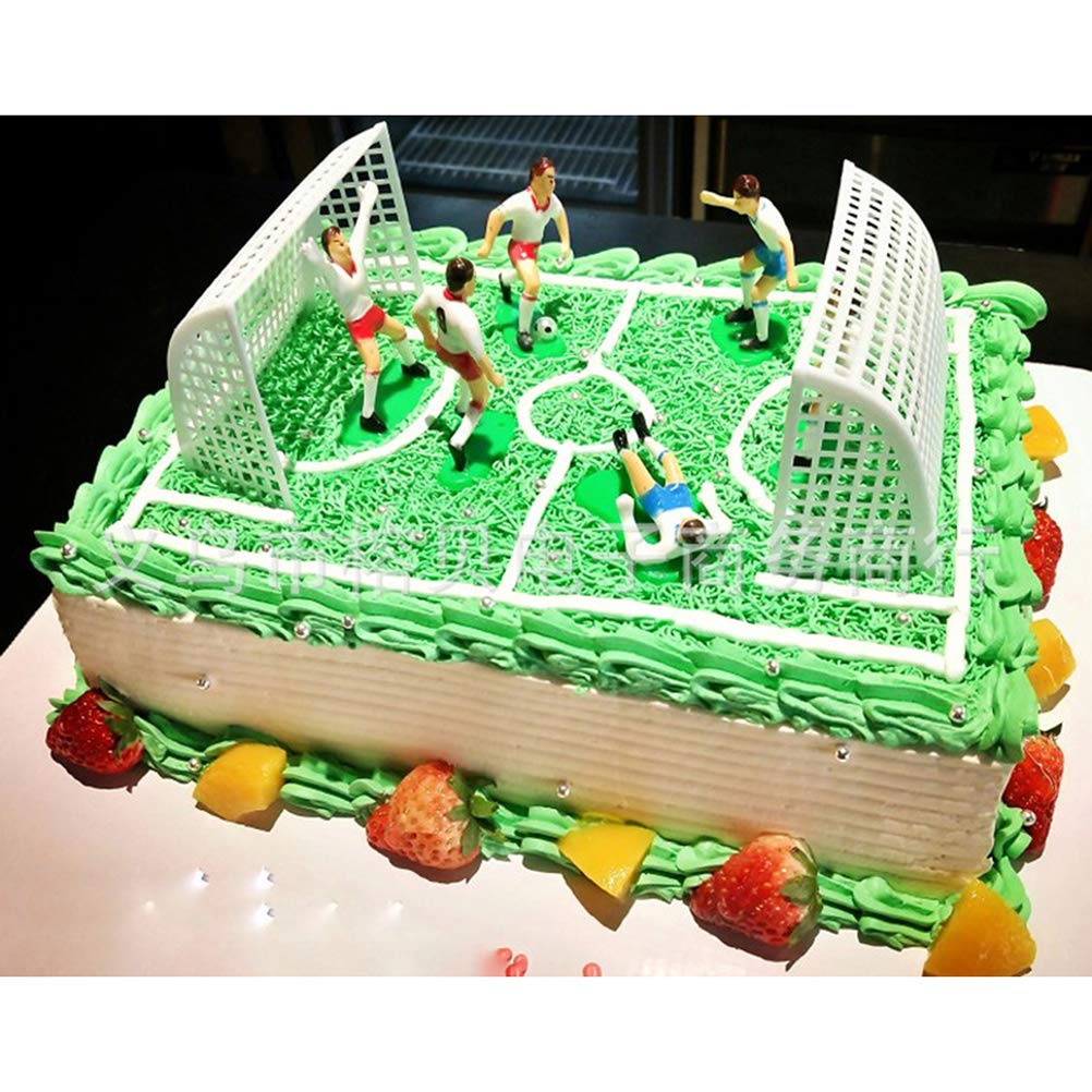 Stobok Cake Topper Plastic Football Player Figure With Goal Cake