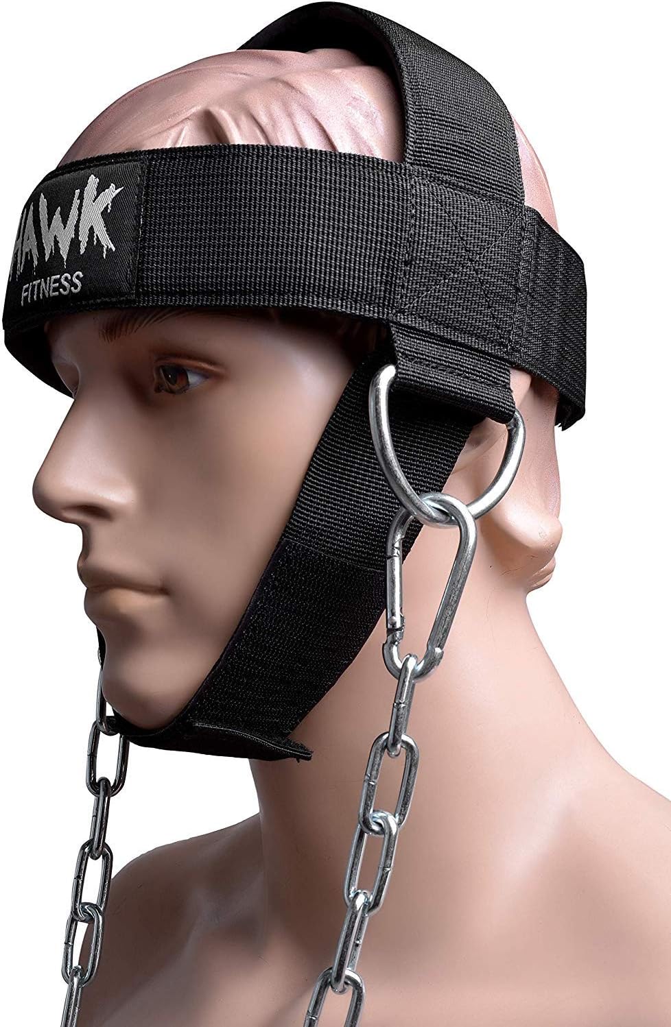 Hawk Sports Neck Harness Neck Exerciser Builder Support for Strength & Resistance Training Weight Lifting Head Harness for Stronger Neck & Traps with Adjustable Neck Strap & Steel Chain (Black) : Sports & Outdoors