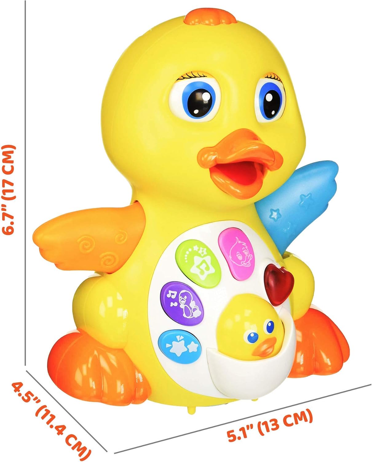Dancing Duck w/ Lights and Music – Toddler Learning Duck Toy Plays 7 Happy Tunes, 3 Sound Effects, Waddles and Dances – Baby Musical Toys for Toddlers 18+ Months Old: Toys & Games