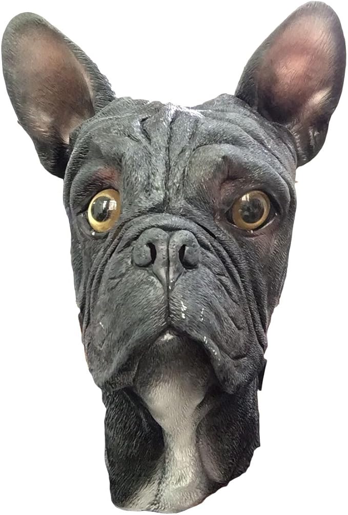 French Bulldog Dog Mask, Full Head, Deluxe Latex Animal
